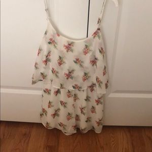 White flowered romper